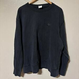 2010s Nike Black Streetwear Athletic Heavyweight Crewneck Sweatshirt Size XL